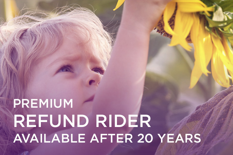 Premium refund rider available after 20 years